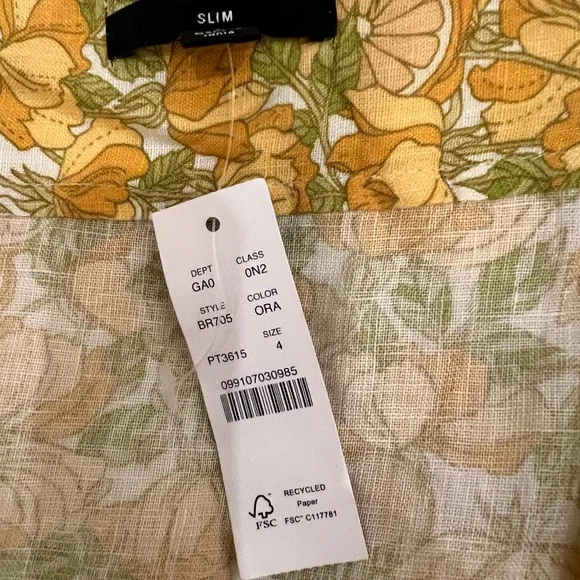 J. Crew NWT Limone Slim Fit Linen Shirt Size 4 - Picture 5 of 5